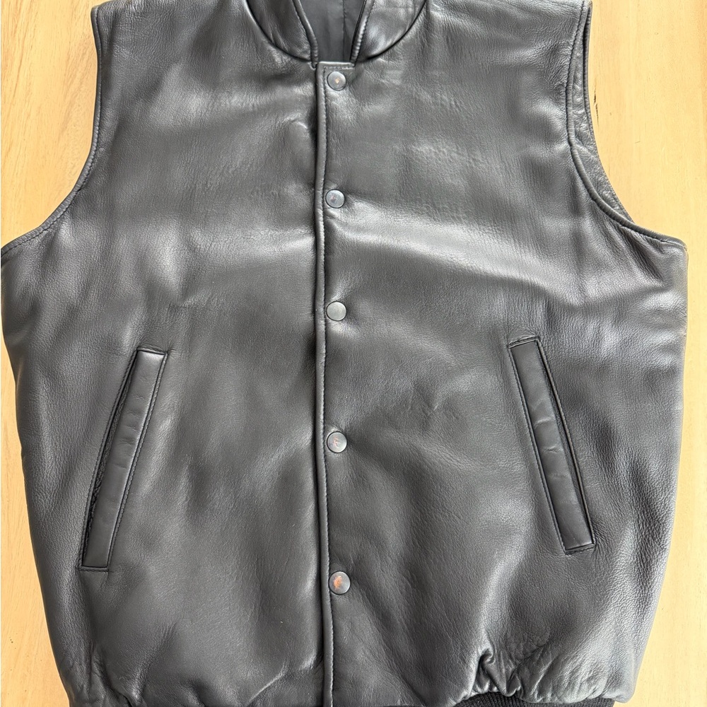 Vintage Roots Black Leather Vest